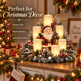 thumbnail image 3 of Santa Claus Christmas Lighted Centerpiece with Flameless Candle Glow, Christmas Decoration with Frosted Greenery, Red Berries & Pinecones, Perfect for Home Tabletop & Holiday Gift, 10.6" x 11.8", 3 of 7