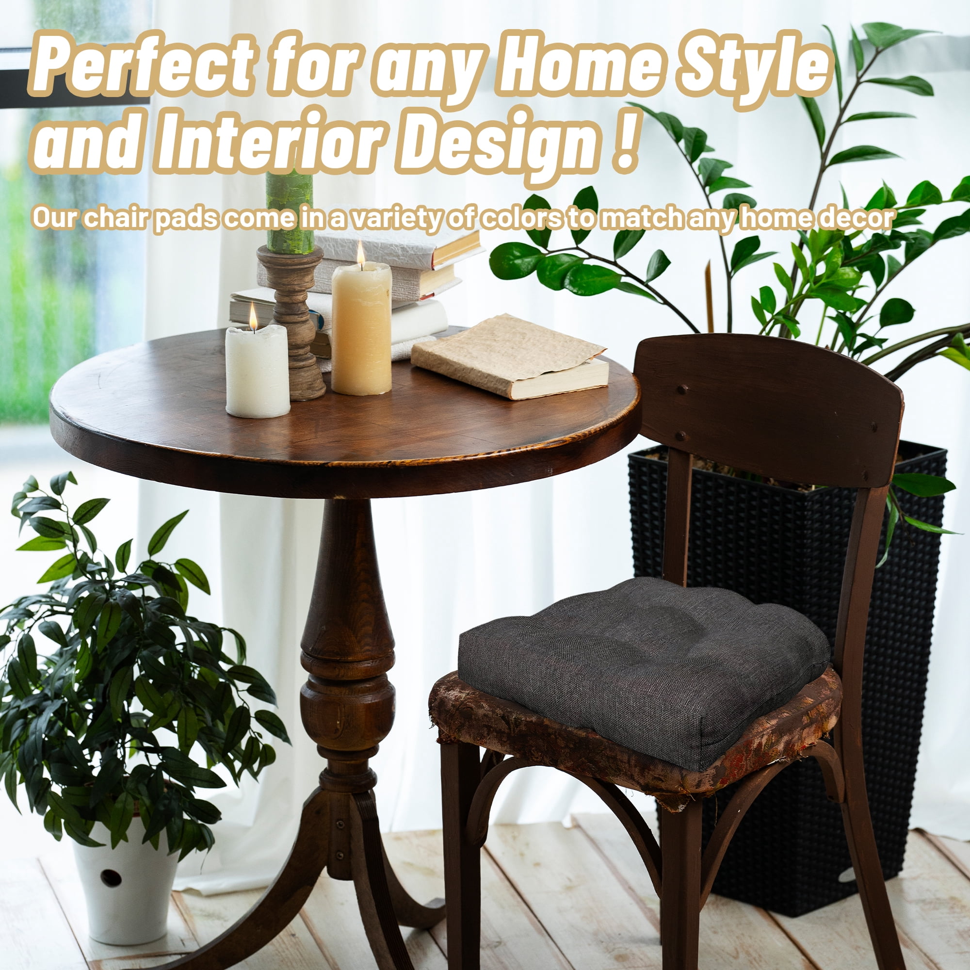 Memory Foam Chair Cushions Outdoor/Indoor Chair Pads for Dining Chairs Patio Furniture Chair Cushion Replacement Wicker Seat Cushion Dark Gray
