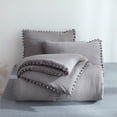 thumbnail image 5 of Lady Ann Gray Comforter Queen Set,Stone-Washed Lightweight Extra Soft Warm Pom Pom Fringe Bedding Comforter Set,Vintage Boho Bohemian Bedding Super Soft Microfiber Inner Fill, 5 of 7