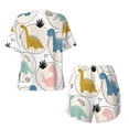 thumbnail image 5 of Picia Cute Dinosaurs Pajamas Sets for Women Soft Short-Sleeved Pjs with Lounge Shorts Two Piece Sleepwear-, 5 of 9