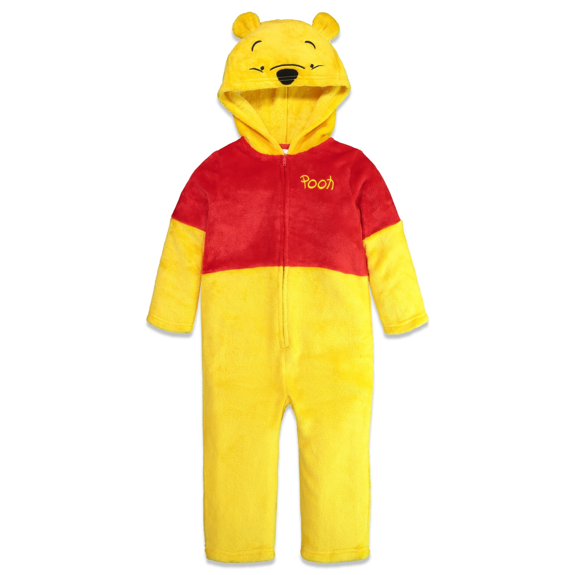 Disney Winnie the Pooh Baby Boys' Cosplay Fleece Hooded Coverall Red Yellow