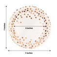 thumbnail image 3 of Efavormart 25 Pack | 7" White Rose Gold Polka Dot Dessert Appetizer Paper Plates, Disposable Salad Party Plates - 300 GSM, 3 of 11
