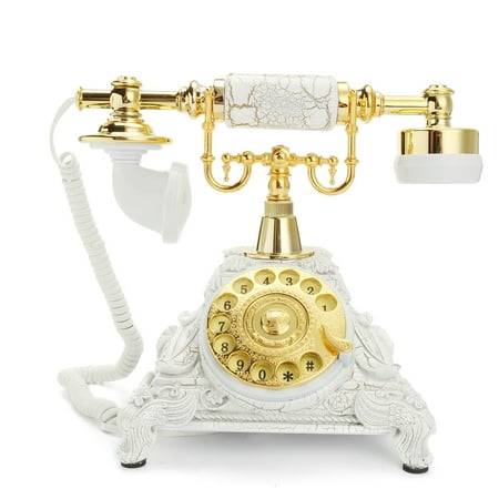 Meigar Resin Imitation Copper Vintage Style Rotary Retro Old Fashioned Rotary Dial Home and Office Telephone
