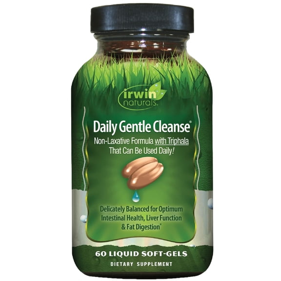 Irwin Naturals Daily Gentle Cleanse - Non-Laxative Formula with Triphala - 60 Liquid Soft-Gels