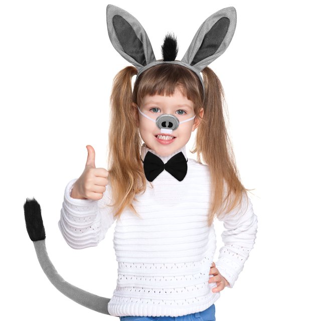 Ropa de fiesta para niños, disfraz de Halloween, decoración, accesorios de vestir, burro para diadema, tela para niños