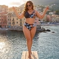 thumbnail image 3 of Agnes Orinda Women's Plus Size 2 Piece Bikini Sets Swimsuits Floral High Waisted Push Up Printed Beach Vacation Pool Party Bathing Suit 3X Black, 3 of 8