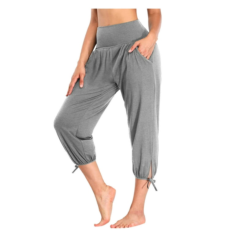 Frehsky yoga pants Womens Yoga Pants Loose Workout Sweatpants Comfy Lounge  Joggers With Pockets yoga pants with pockets for women Grey 