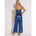 thumbnail image 3 of DARING DIVA Women's Glitter V Neck Sleeveless Spaghetti Strap Jumpsuit XS Blue, 3 of 6