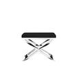 thumbnail image 2 of Benjara Sovi 20" Accent Stool Ottoman- Steel Legs- Cushioned Black Faux Leather, 2 of 5