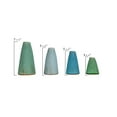 thumbnail image 2 of Creative Co-Op Various Decorative Terra-cotta Vases with Reactive Glaze, Aqua Colors, Set of 4, 2 of 7