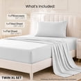 thumbnail image 4 of Lux Decor Collection Twin XL Bed Sheets - Brushed Microfiber 3 Piece Bed Sheets Set Upto 16 Inches Deep Pocket, White, 4 of 10