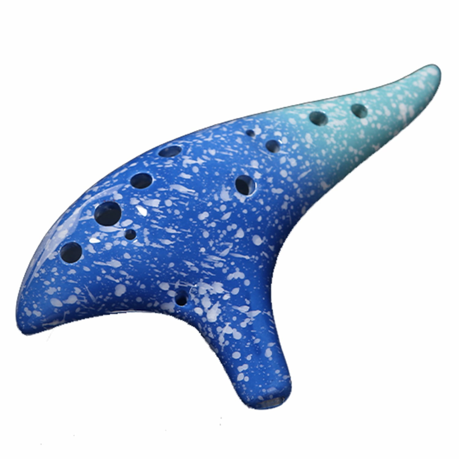 12 Hole Ceramic Ocarina Alto C Key Beginner Flute Instrument Starry Sky Glaze with Tutorial Music Practice Gift