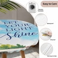 thumbnail image 3 of Lighthouse Round Tablecloth for 36-44 Inch Tables,Fitted Table Cover with Elastic Edge,Blue Coastal Nautical Ocean Beach Palm Tree Waterproof Outdoor Table Cloth Protector for Patio Garden Dinner, 3 of 9