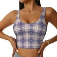 thumbnail image 2 of Uemuo Heart Check Plaid Pattern Women's Sports Bra - High Impact Support, Breathable, and Comfortable Athletic Bra for Running, Yoga, and Workouts, 2 of 9