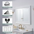 thumbnail image 3 of ANGELES HOME 40"x 32" Bathroom Medicine Cabinet with Dual Mirrors, Recessed Wood Medicine Cabinet with 6-Tier Adjustable Glass Shelves and 2 Soft-Close Door, 3 of 11