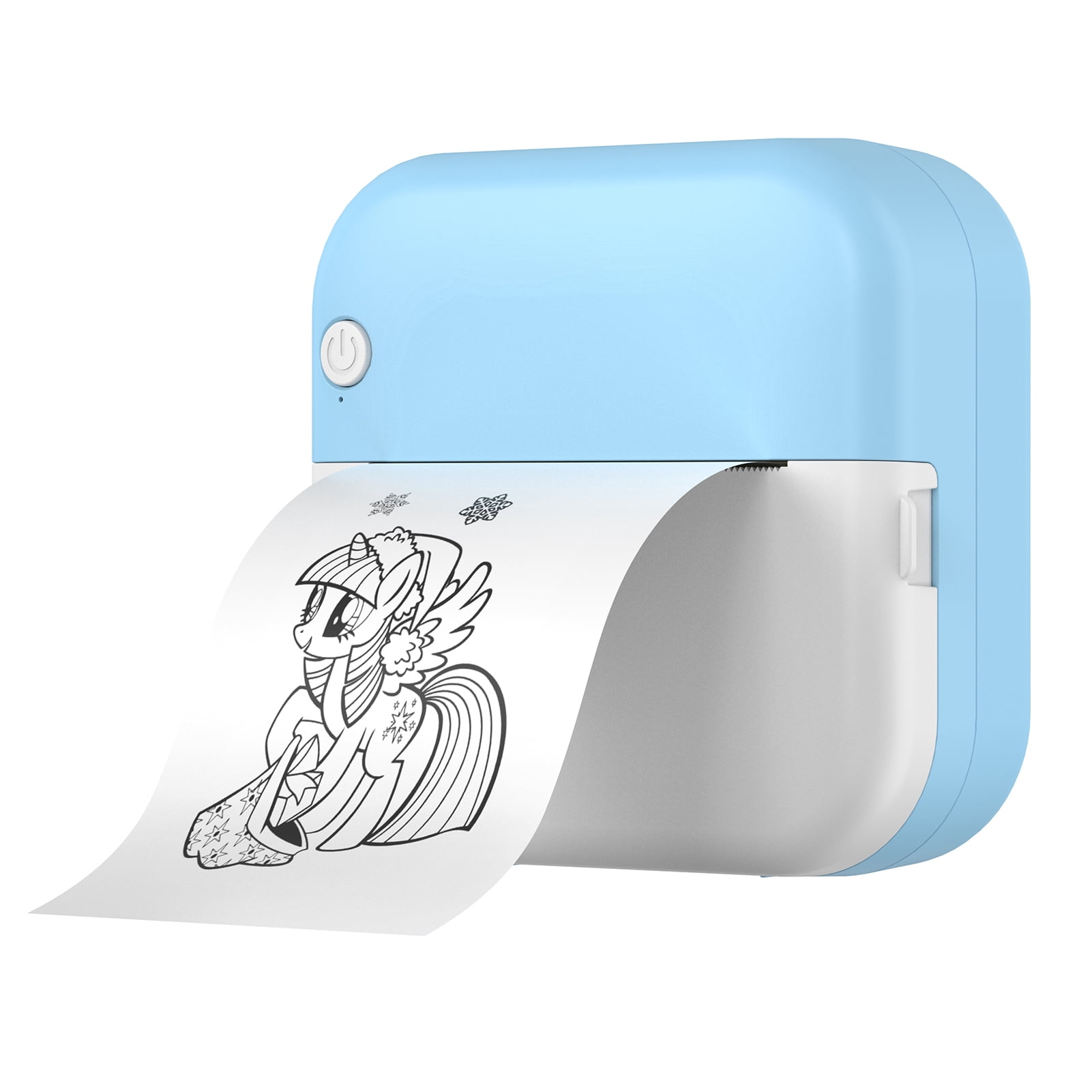 Mini Thermal Printer Multifunction Portable Sticker Maker Instant Photo Inkless Printing Support BT Connection for Smartphone with 9 Paper Rolls 57mm + 5 Self-Adhesive Paper Rolls + 5pcs Color