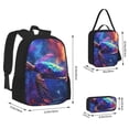 thumbnail image 4 of Naloa Starry Sky Turtle Print Large Capacity Backpack Lunch Bag Pencil Case Combination 3 Piece Set for Student, 4 of 8