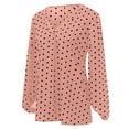 thumbnail image 5 of Tbopshirt Womens Top Ladies Fashion V-Neck Wave Point Chiffon Strip Long Sleeve Casual Shirt Top, 5 of 5