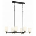 thumbnail image 4 of Craftmade - Council 6 Light 28.25 in. Flat Black/Satin Brass Finish Kitchen Island Pendant Chandelier with White Frosted Glass, 4 of 8