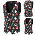 thumbnail image 1 of Nuevo chaleco informal con estampado navideño de personalidad de tendencia de moda para hombre Pompotops oipoqjl14067, 1 of 3