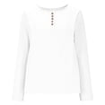 thumbnail image 4 of Womens Cotton Linen Blouses Tops Long Sleeve Henley Shirts Sexy Scoop Neck Basic Tops Slim Fit Tshirts Fall Fashion Workout Tops Bussiness Office Clothes, 4 of 6