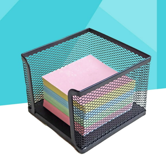 Raindrops 1Pack Memo Holders for Desk Self-Stick Note Pad Holders in Black Metal for Home and Office Use