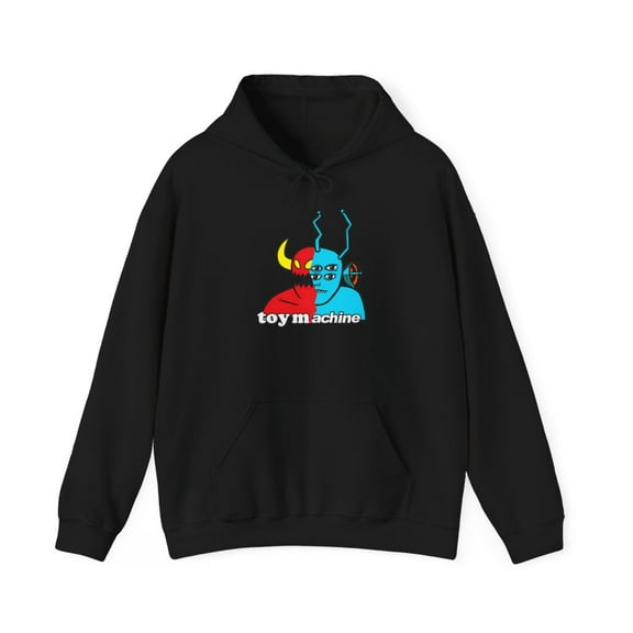 Toy Machine Two Face Alien Vintage Skateboarding Hoodie Design - L / Black
