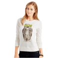 thumbnail image 2 of Sudadera con diseño de búho Aeropostale para mujer color blanco roto extragrande, 2 of 2