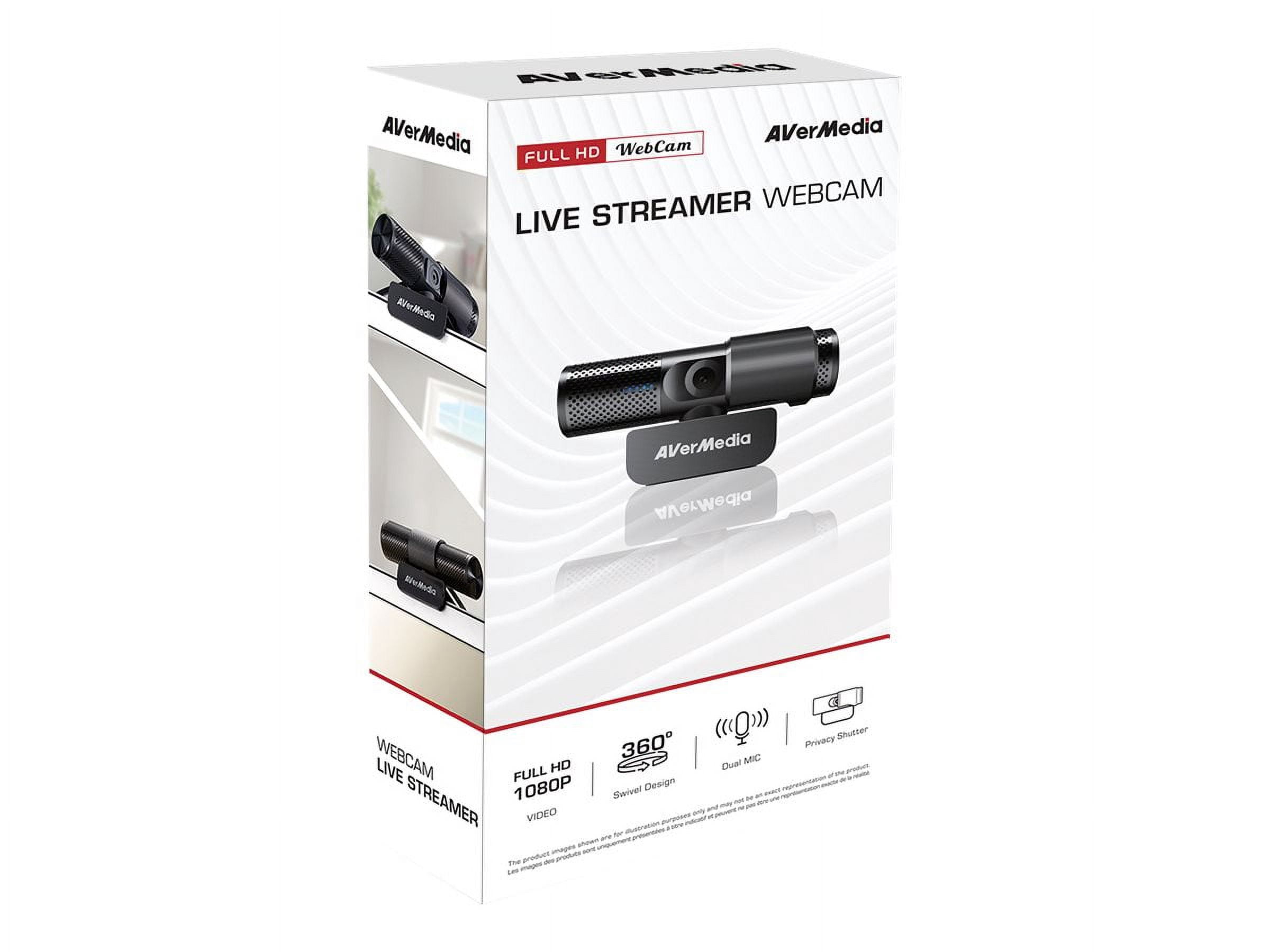 AverMedia Live Streamer Webcam 1080P, 360 Swivel Design, Perfect for Streaming