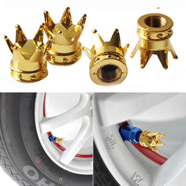 BESTYASH 5Ud Tapones Para Neumáticos De Automóvil Dorados Material Duradero Y Fácil Instalación