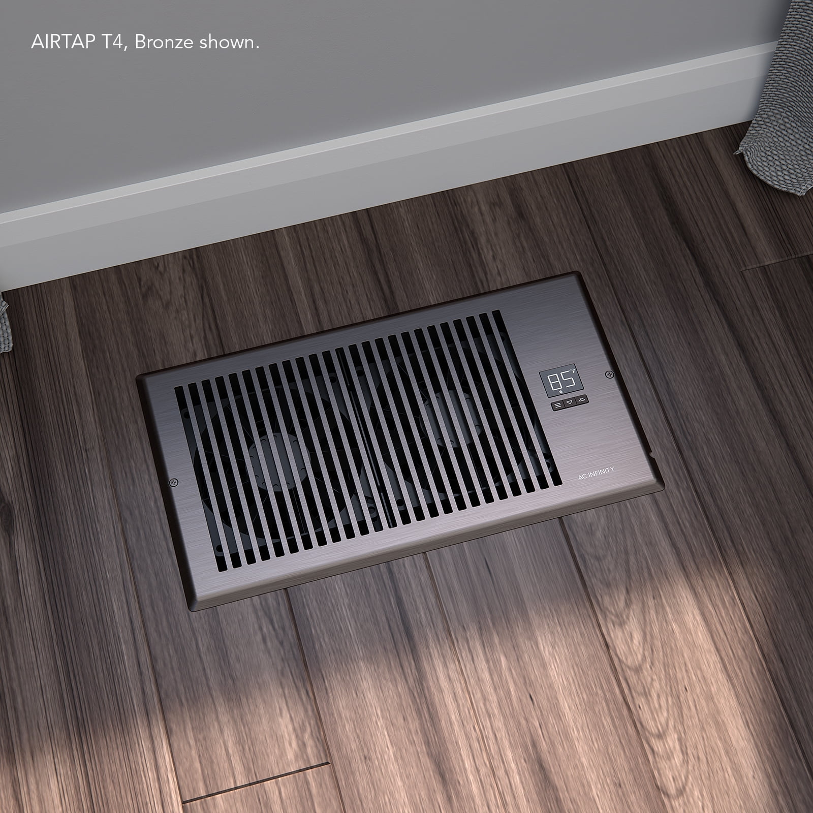 AC Infinity AIRTAP T6 Bronze, Register Booster Fan for 6” x 12” Register Holes, Improves Heating & Cooling Vents, Quiet 10-Speeds, Bluetooth App Control Data Alerts. ONLY FITS 6” x 12” DUCT OPENINGS