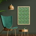 thumbnail image 2 of Tree Wall Art with Frame, Macro Palm Leaves on Minimalist Striped Geometric Botany Print, Printed Fabric Poster for Bathroom Living Room, 23" x 35", Hunter Green Black White, by Ambesonne, 2 of 2