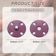 thumbnail image 2 of 10 Sets Sewing Snap Buttons, 18mm Invisible Press Studs Buttons Sew-on Metal Snap Fasteners Zinc Alloy, Rose Red, 2 of 7