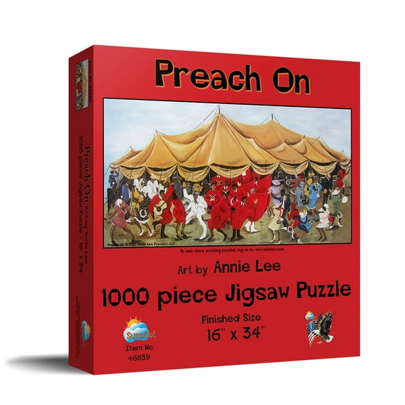 SUNSOUT INC - Preach On - 1000 pc Jigsaw Puzzle by Artist: Annie Lee - Finished Size 16" x 34" - MPN# 46839