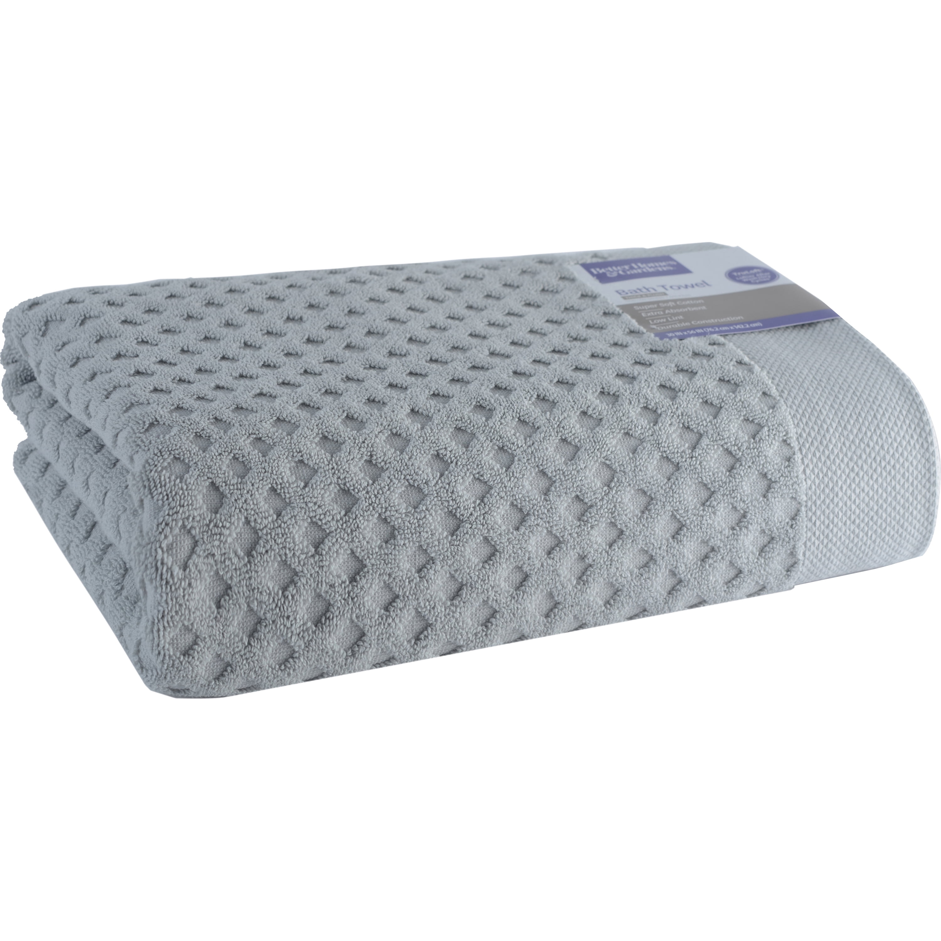 Soft Silver Textured Bath Towel, Better Homes & Gardens Thick and Plush Towel Collection