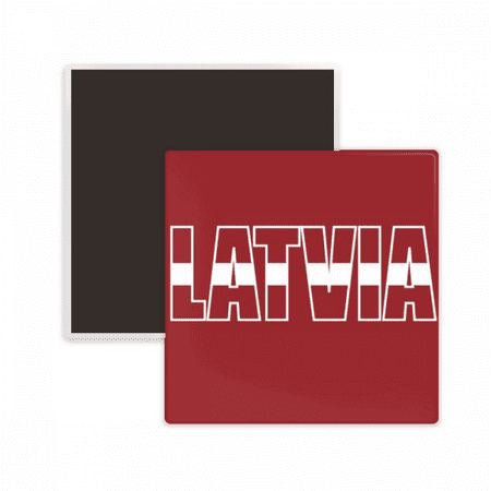 

Latvia Country Flag Name Square Ceracs Fridge Magnet Keepsake Memento