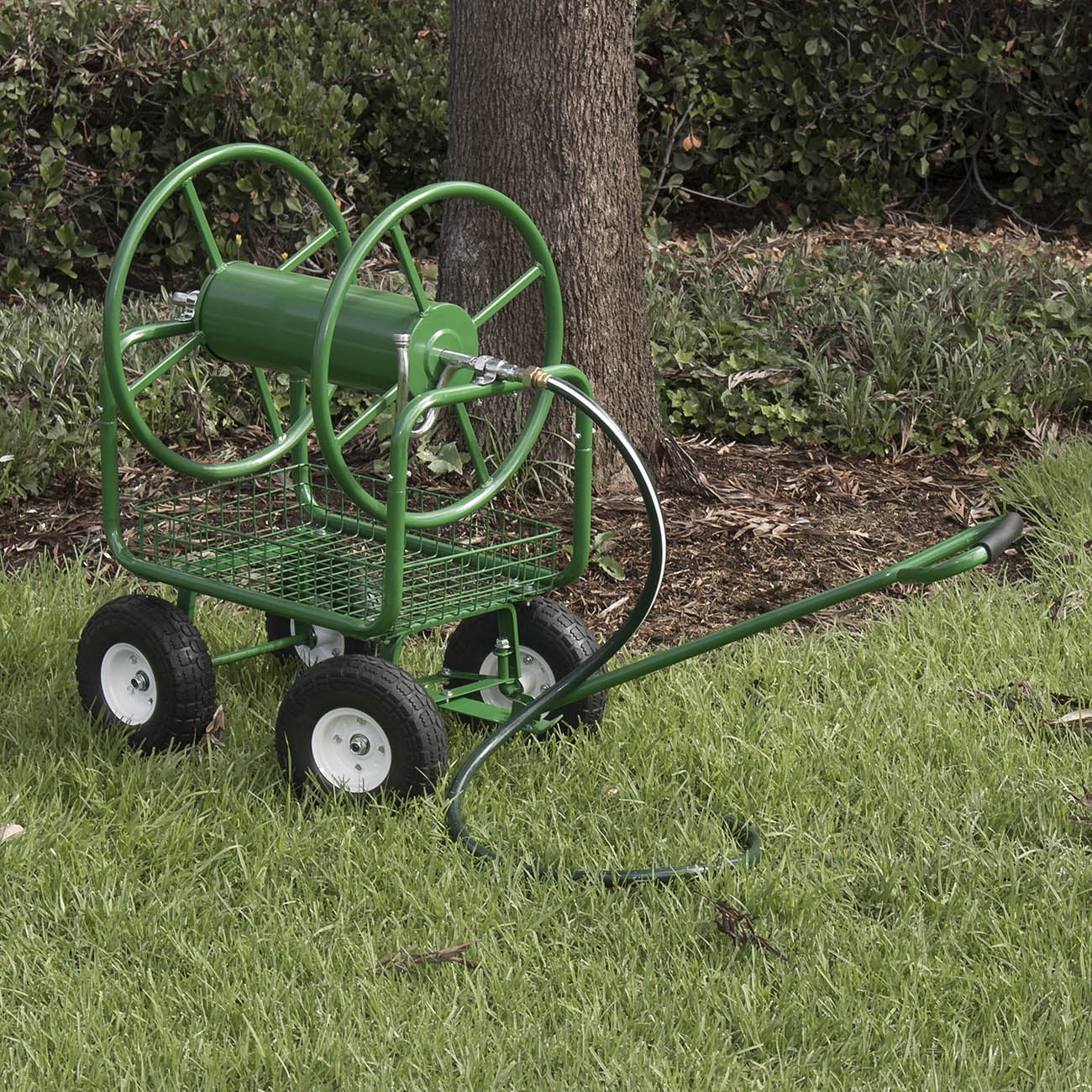 Arksen Water Hose Reel Cart 400 ft Capacity Garden Basket with Easy Turn Handle by ARKSEN