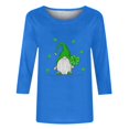 thumbnail image 4 of Meichang T-Shirts pour Femmes Jour de la Saint-Patrick Manches 3/4 Hauts Trèfle Chanceux T-Shirts Imprimé Vert Col Rond Décontracté Vacances T-Shirts Jour de la Saint-Patrick, 4 of 4