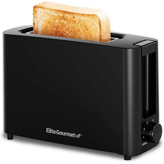 ECT118B Cool Touch Single Slice Toaster, 6 Toasting Levels & Wide Slot for Bagels, Waffles, Specialty Breads, Pastry, Snacks, Black