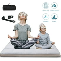Lilypelle Japanese Floor Mattress Futon Mattress, Thicken Tatami Mat Sleeping Pad Mat Foldable Roll Up Mattress Kids Floor Lounger Bed and Sofas, Queen Size,2PCS