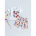thumbnail image 2 of Bagilaanoe Baby Boy 4th of July Outfits 0-3T Infant Independence Day Clothes 2PCS Toddler Summer Short Sleeve Letter Print T-Shirts Tops Star Stripe Shorts Set, 2 of 8