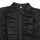 thumbnail image 3 of Camisas Vaqueras Para Hombre XXL Camisa de corte vintage gótica para hombre con cuello y dobladillo de encaje de manga larga con mangas (Black, L), 3 of 6