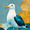 Seagull Coastal, variant on Qisvanset Colorful Textured Abstract Canvas Art 15.75x11.81 Inches