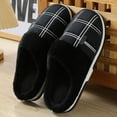 thumbnail image 4 of Mens Cozy Memory Foam Scuff Slippers Casual Slip On Warm House Shoes Indoor/Outdoor Sandal Slippers With Arch Support Rubber Sole,Color:Black,Size:11, 4 of 5