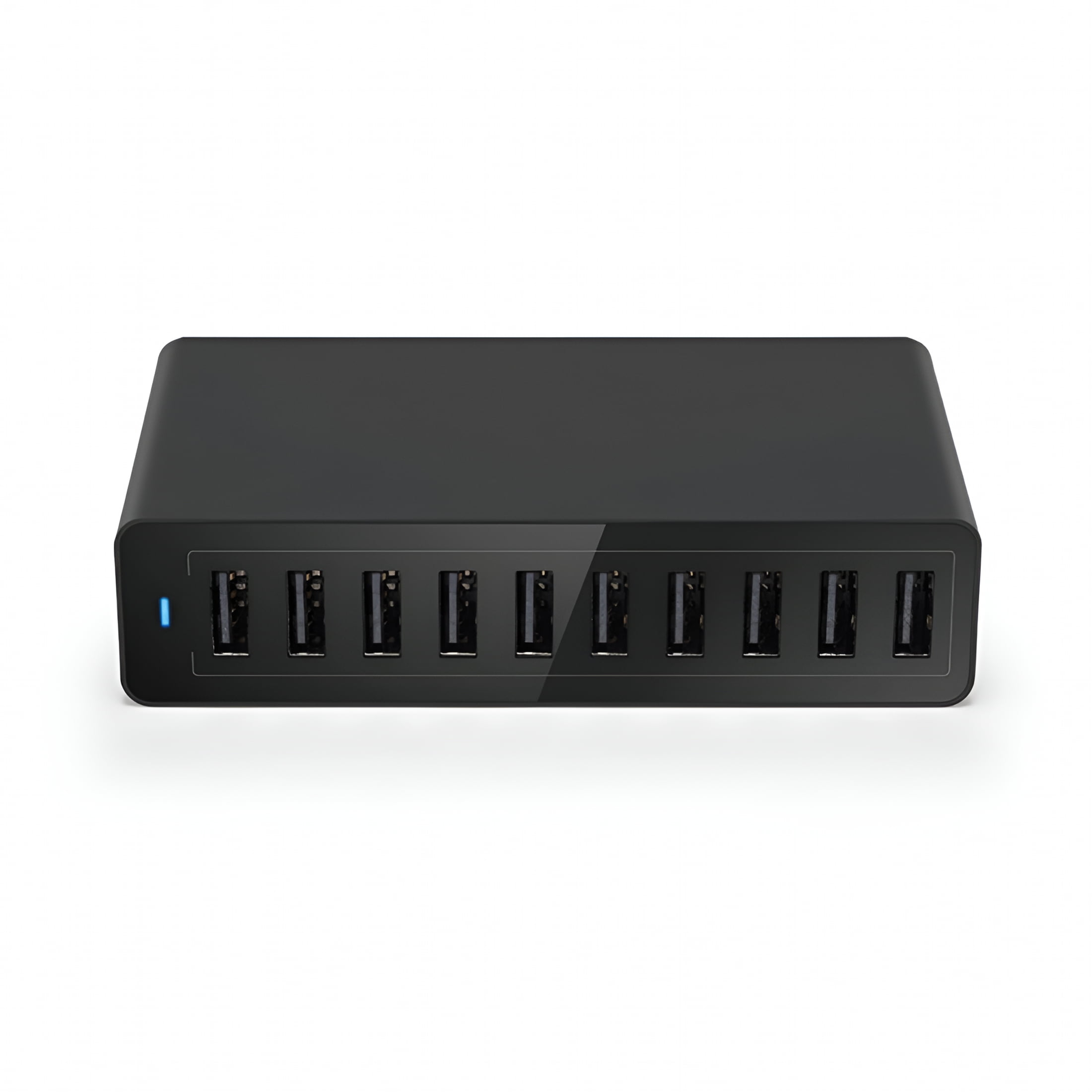 GJX 10 Port USB Charging Station Hub Multifunctional Fast Charger USB AC Power Desktop Wall Charger Organizer with US Plug (Black)