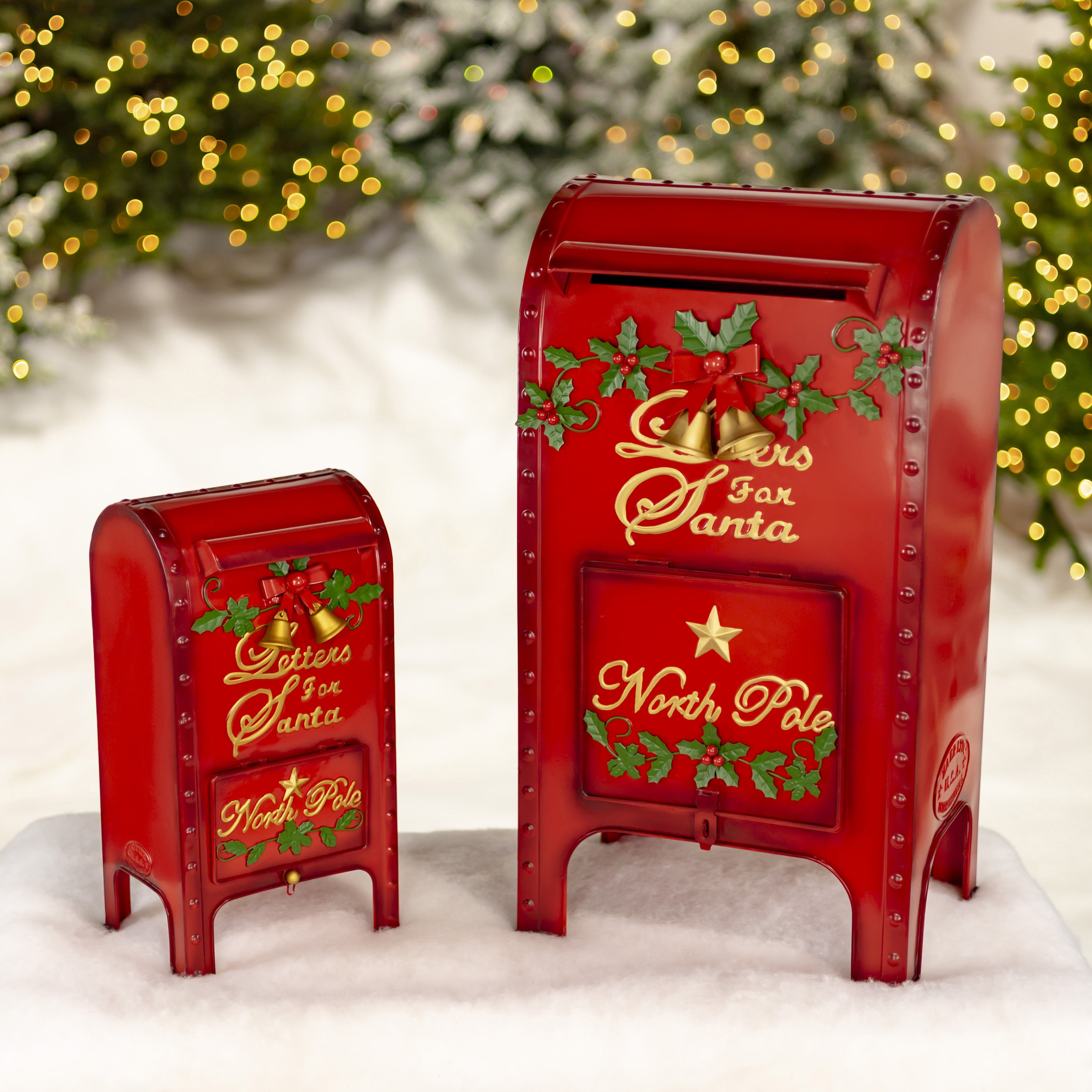 Set of 2 Medium and Small "Letters to Santa" Mailboxes