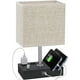 thumbnail image 1 of GPED Lámpara de Mesa de Noche para Recámara con Puertos de Carga USB Rápida Dual, Lámparas de Mesita de Noche Totalmente Regulables con 2 Soportes para Teléfono y 2 Tomas de Carga, Lámpara de Escrito, 1 of 8
