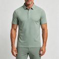 thumbnail image 6 of hoksml Men's Cooling Quick Dry Mesh Short Sleeve Collared Shirt 3 Button Placket Raglan Sleeve Breathable Golf Top for Business Daily Outdoor Travel, 6 of 7