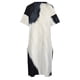 thumbnail image 4 of Vestido de fiesta holgado de piel de vaca sintética para mujer vestidos largos de manga larga con bolsillo blanco y negro, 4 of 6