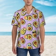 thumbnail image 4 of Daiia Cartoon Avocados Hawaiian Shirt for Men Gentle Cotton Regular Short Sleeve Casual-Medium, 4 of 9
